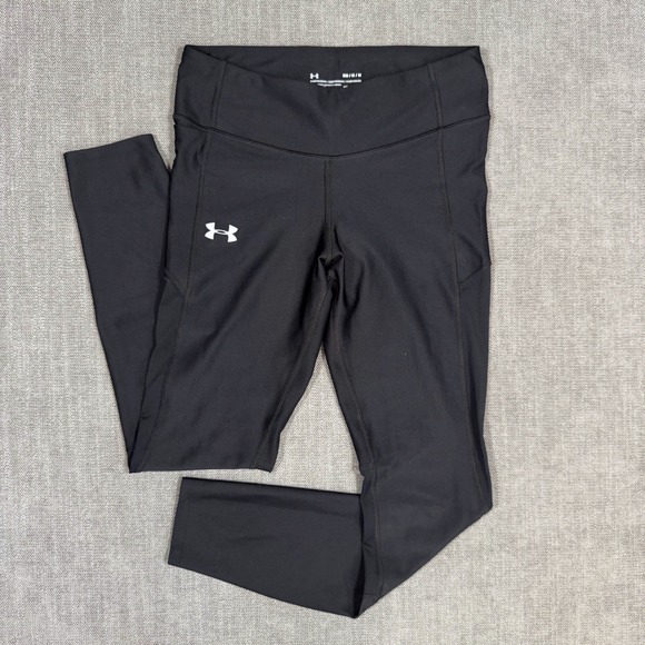 Under Armour Pants - Under Armour Run HeatGear Leggings Women Medium Black Compression Athletic Pants